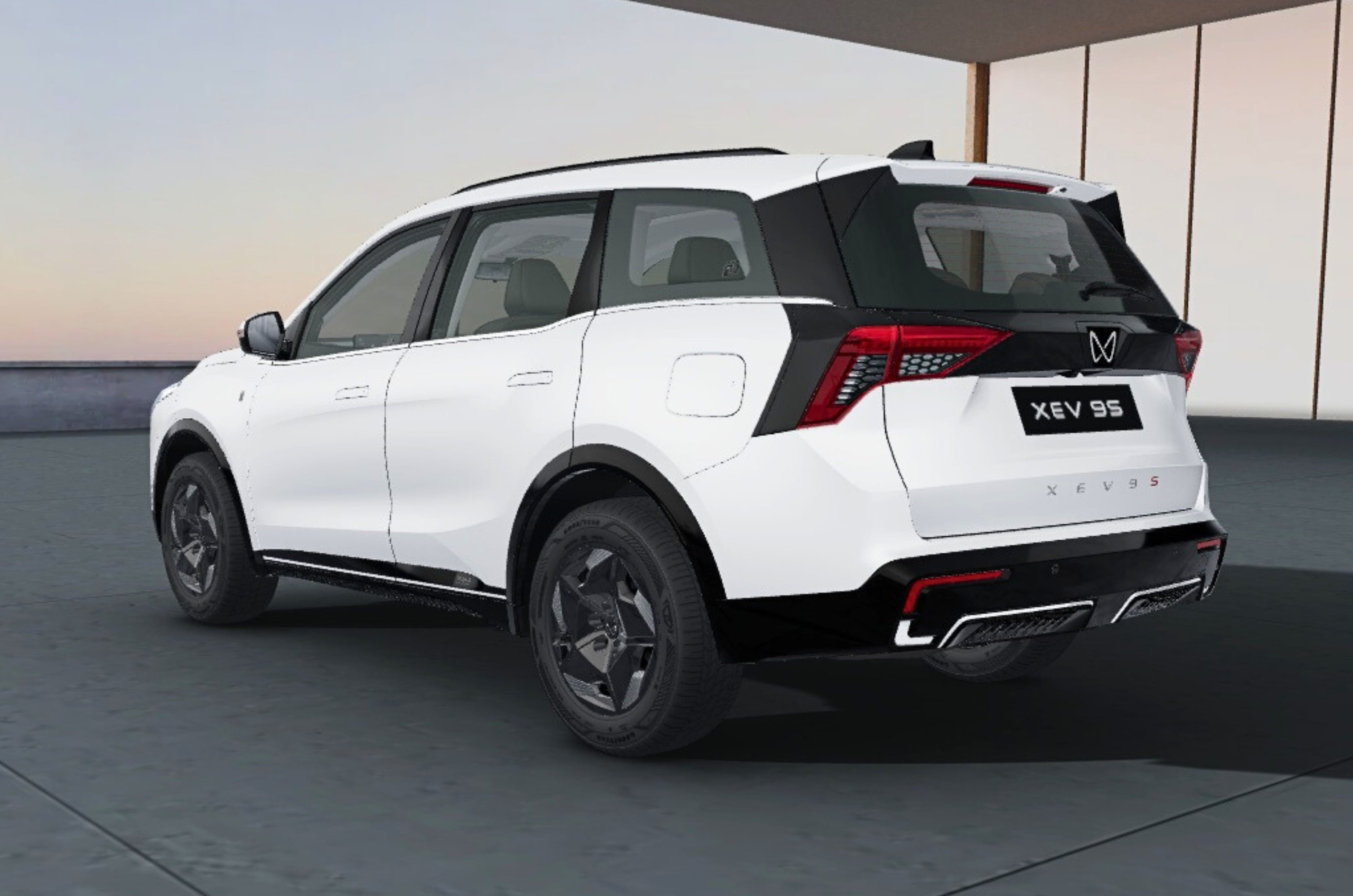 Mahindra XEV 9S Pack One Above rear quarter static
